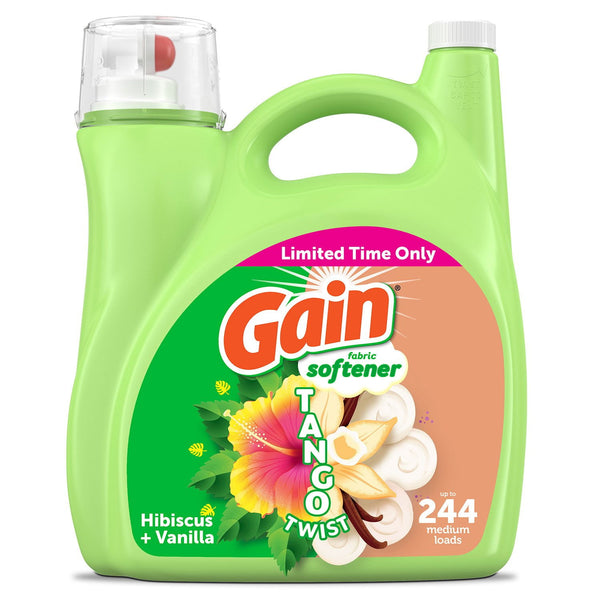 Gain Tango Twist Liquid Fabric Softener, Hibiscus and Vanilla Scent, 244 loads, 143 fl. oz.