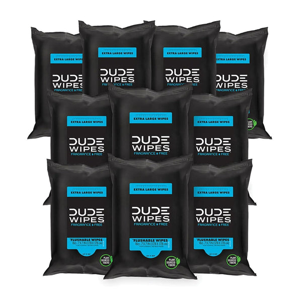 DUDE WIPES  XL Flushable Wipes, Fragrance Free, 10 ct., 180 wipes