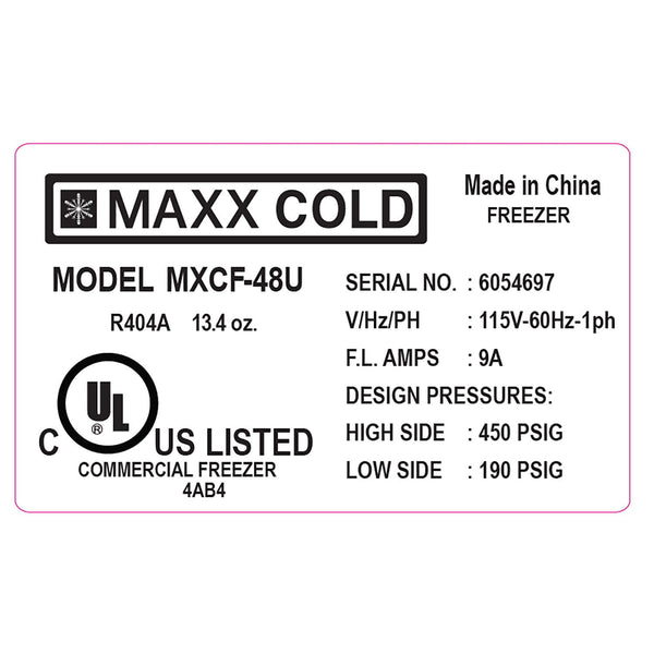 Maxx Cold X-Series Double Door Undercounter Commercial Freezer in Stainless Steel (12 cu. ft.)