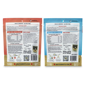 Brutus Bone Broth, Beef Powder Hip & Joint & Pork Probiotic Powder Variety Pack, Dog Food Topper, 3.5 oz., 2 pk.