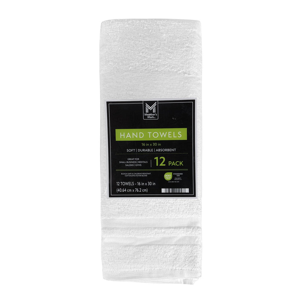 Member's Mark Commercial Hospitality Hand Towels, 12-Pack, White