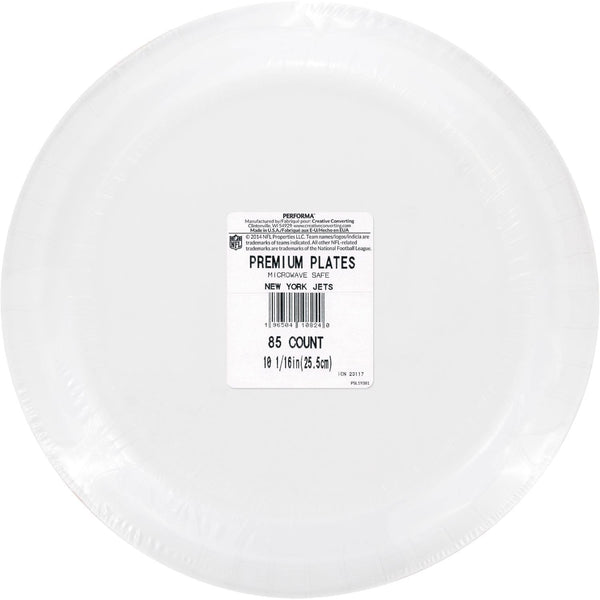 New York Jets NFL Round Paper Plates, 10