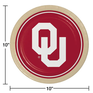 Oklahoma Sooners NCAA Round Paper Plates, 10