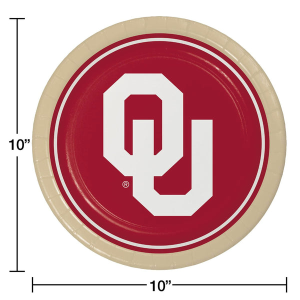 Oklahoma Sooners NCAA Round Paper Plates, 10