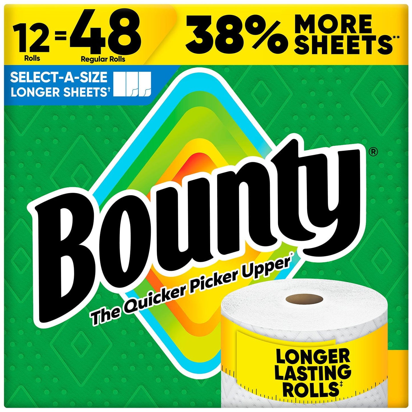 Bounty Select-A-Size 2-Ply Paper Towels, 12 Rolls, 165 sheets/roll