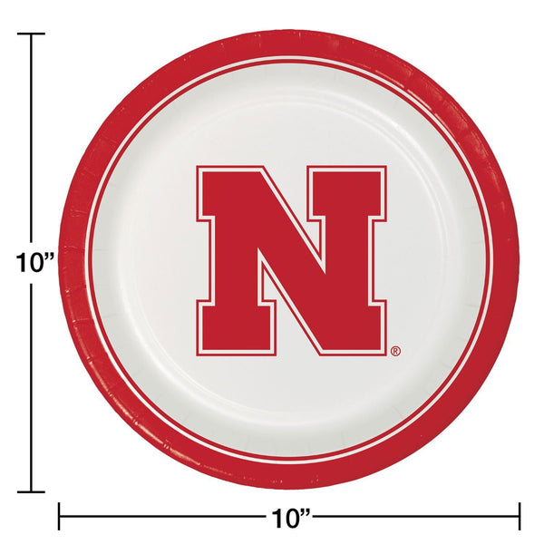 Nebraska Cornhuskers NCAA Round Paper Plates, 10