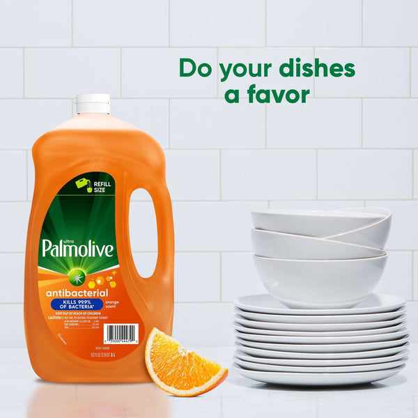 Palmolive Antibacterial Dishwashing Liquid Dish Soap, Orange 102 fl.oz.