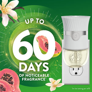 Air Wick Plug In Scented Oil Air Freshener, Vanilla & Pink Papaya, 2 Warmers + 8 Refills