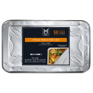 Member's Mark Aluminum Steam Table Lids, Full Size, 50 ct.