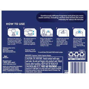 Febreze PLUG Scent Booster Oil Starter Kit, Refresh & Energize + CALM Lavender & Vanilla Bean, 1 Warmer + 3 Refills, 2.63 fl. oz.
