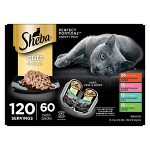 Sheba Perfect Portions Wet Cat Food Trays Variety Pack, 60 ct., 2.6 oz.