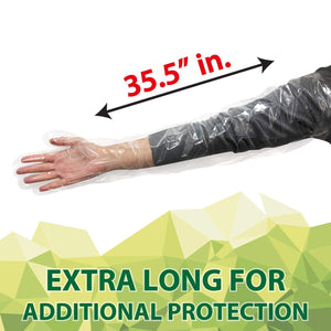 Kleen Chef Clear Disposable Shoulder Length HDPE Gloves, 35.5" 200 ct.