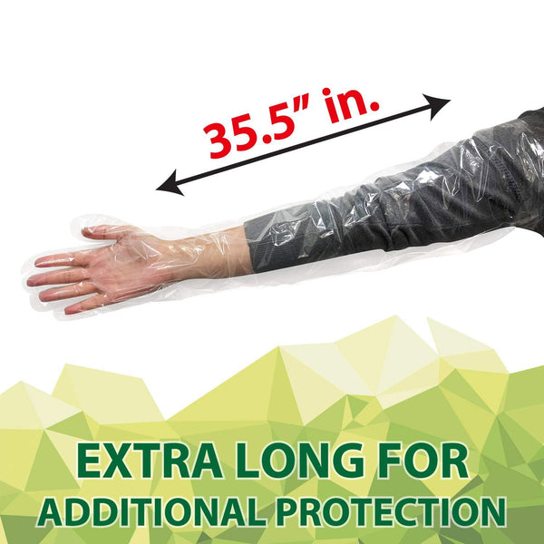 Kleen Chef Clear Disposable Shoulder Length HDPE Gloves, 35.5" 200 ct.