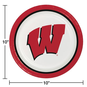 Wisconsin Badgers NCAA Round Paper Plates, 10