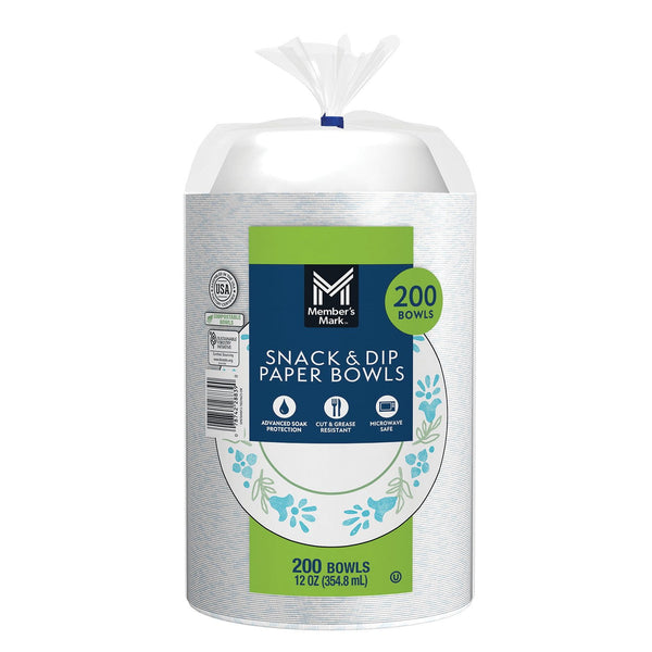 Member's Mark Snack/Dip Paper Bowls, 12 oz., 200 ct.