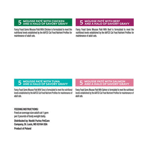 Purina Fancy Feast Gems Pate Mousse Cat Food, Variety Pack, 40 ct.