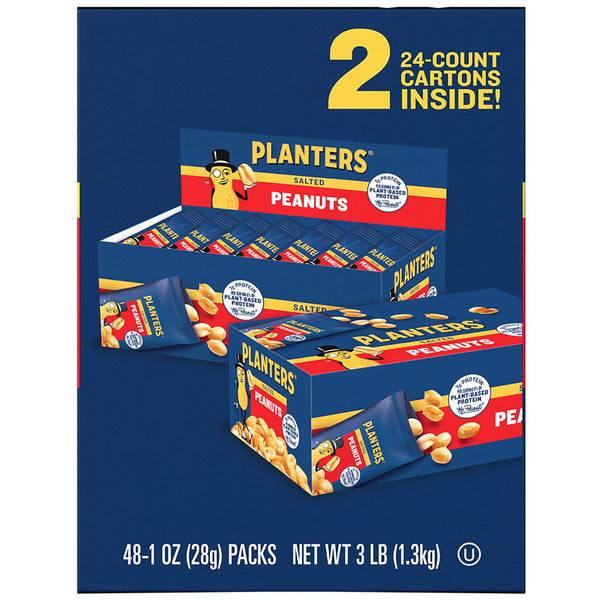 Planters Salted Peanuts, Single-Serve Packs, 1 oz., 48 pk.