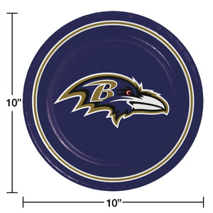 Baltimore Ravens NFL Round Paper Plates, 10
