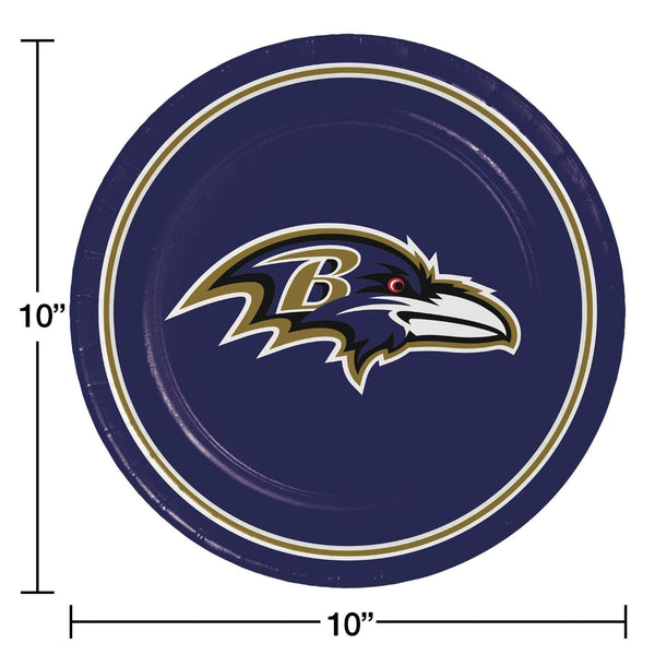 Baltimore Ravens NFL Round Paper Plates, 10