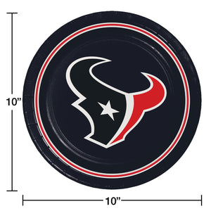 Houston Texans NFL Round Paper Plates, 10