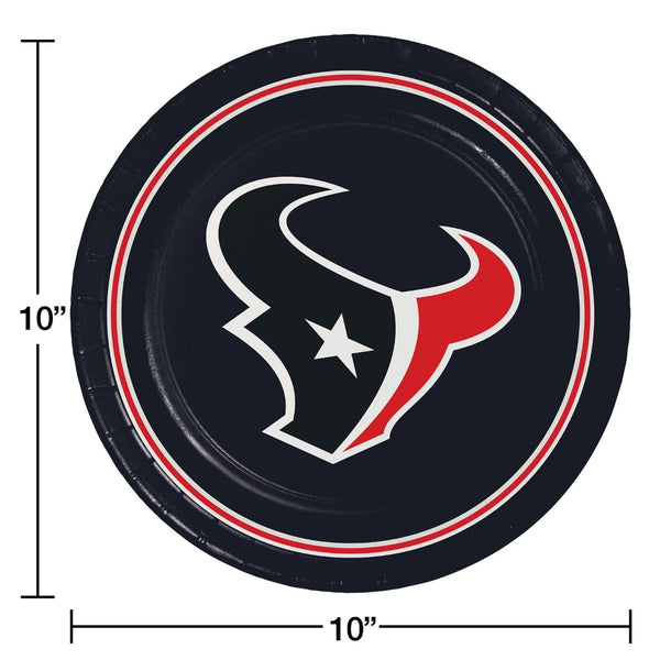 Houston Texans NFL Round Paper Plates, 10