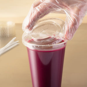 Member's Mark Clear Flat Plastic Lids with Straw Slot 500 ct.