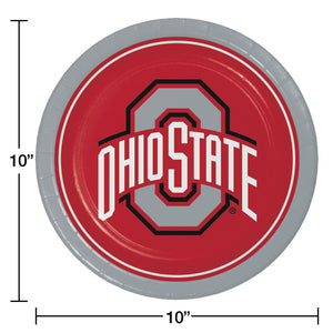 Ohio State Buckeyes NCAA Round Paper Plates, 10