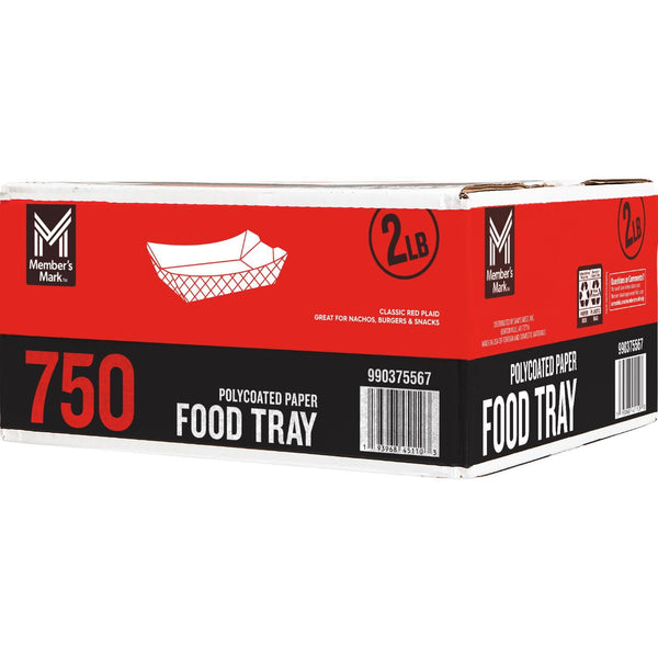 Members Mark Heavy Duty Paper Food Trays, 2 lbs., 750 ct.