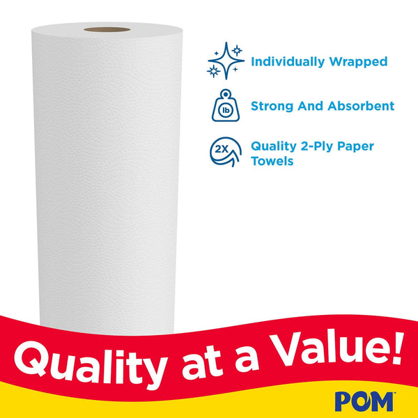 POM Individually Wrapped 2-Ply Paper Towels 30 rolls, 110 sheets/roll
