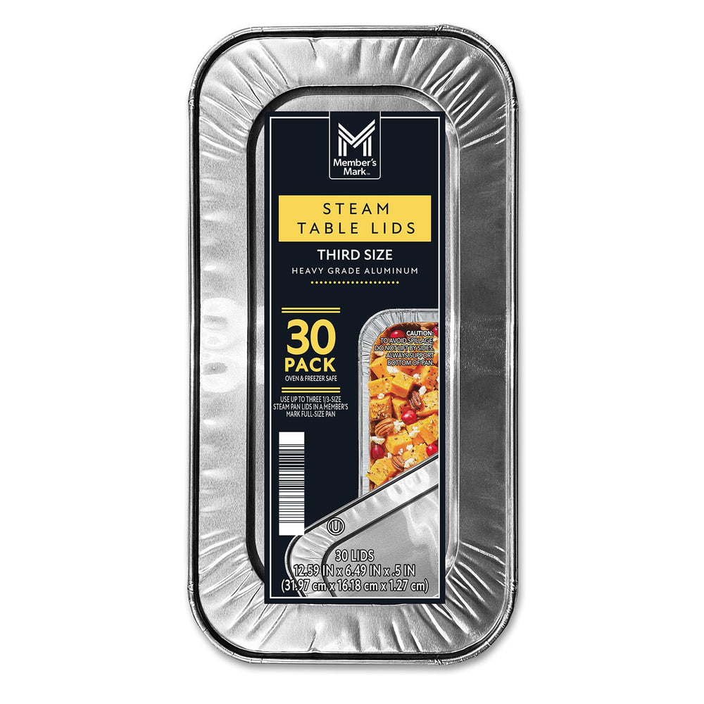 Member's Mark Aluminum Steam Table Lids, Third Size, 30ct.