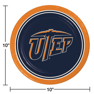Texas El Paso Miners NCAA Round Paper Plates, 10