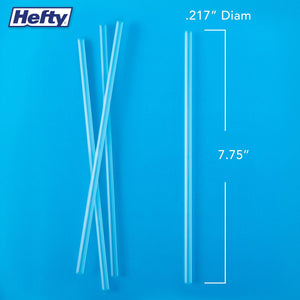 Hefty Jumbo Translucent Unwrapped Plastic Straws, 7.75