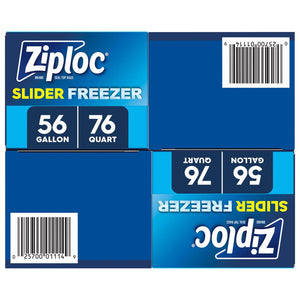 Ziploc Slider Freezer Bags, Variety Pack, 132 ct.