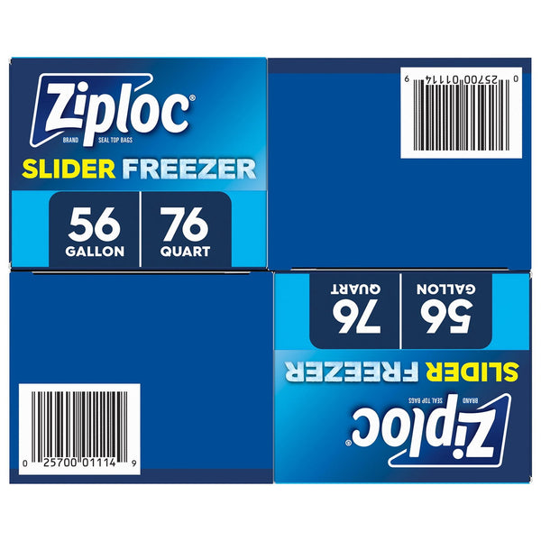 Ziploc Slider Freezer Bags, Variety Pack, 132 ct.