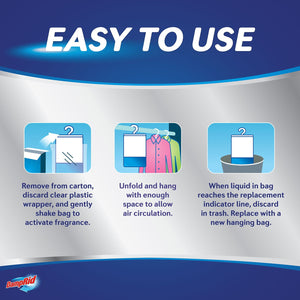 DampRid Max Moisture Absorber Hanging Bag, Fresh Scent 4 pk.