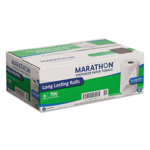Marathon Hardwound Roll 1-Ply White Paper Towels, 6 rolls, 700 ft./roll