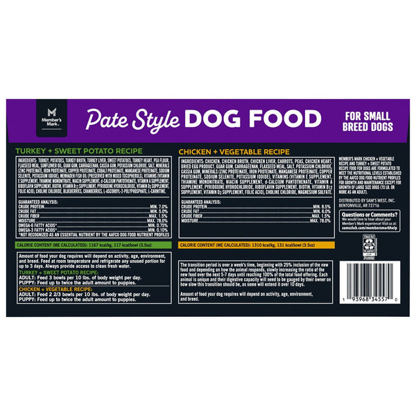 Member’s Mark Variety Pack, Small Breed Pate Style Dog Food, 3.5 oz., 24 ct.