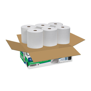 Marathon Hardwound Roll 1-Ply White Paper Towels, 6 rolls, 700 ft./roll