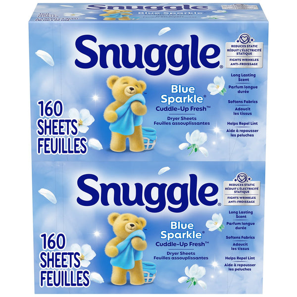 Snuggle Fabric Softener Dryer Sheets, Blue Sparkle, 320 ct.