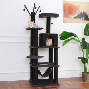 Multi-Functional Cat Tower, 73.6 in., Dark Grey