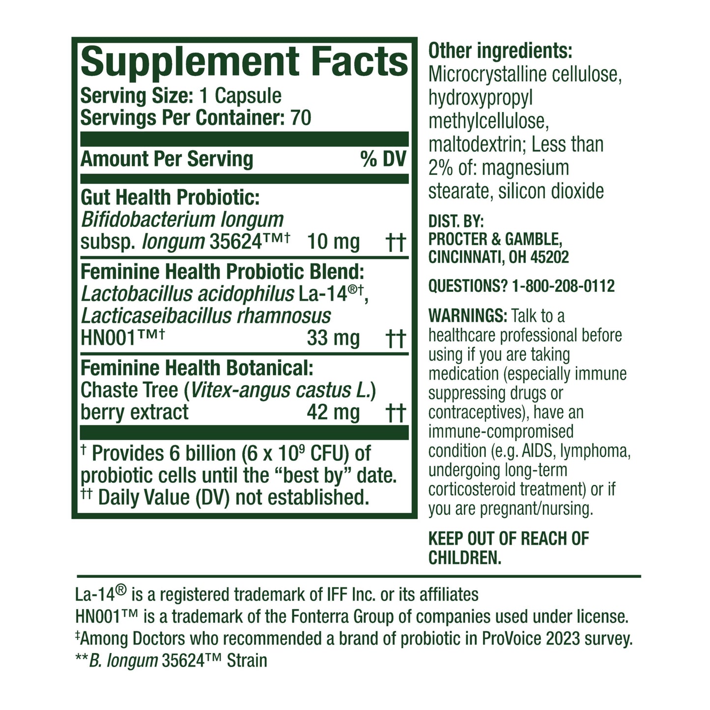 Align Probiotic Women's Dual Action Capsules, 70 ct.