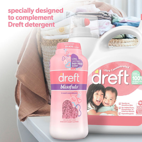 Dreft Blissfuls In-Wash Laundry Scent Booster Beads, Baby Fresh Scent, 39.9 oz.