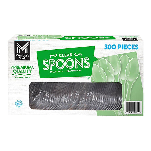 Member's Mark Clear Plastic Spoons, Heavyweight 300 ct.