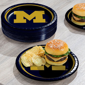 Michigan Wolverines NCAA Round Paper Plates, 10