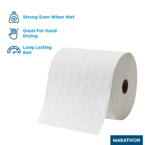 Marathon Hardwound Roll 1-Ply White Paper Towels, 6 rolls, 700 ft./roll
