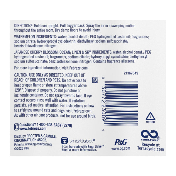 Febreze Air Mist Air Freshener Spray, Mixed Scent, 4ct., 32.4 oz.