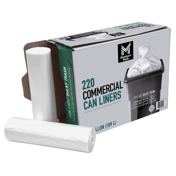 Member's Mark 50-Gallon Commercial Can Liners, 220 ct.