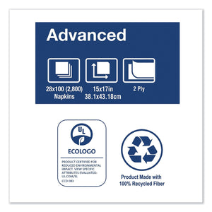 Tork Advanced Soft 1/8 Fold 2-Ply White Dinner Napkins, 28 pks, 100 napkins/pk.