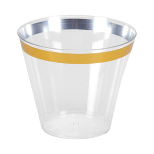 Tableluxe Premium Gold Rimmed Clear Plastic Tumbler, 9 fl. oz, 48 ct.