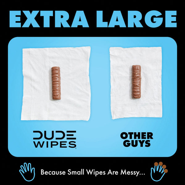 DUDE WIPES  XL Flushable Wipes, Fragrance Free, 10 ct., 180 wipes